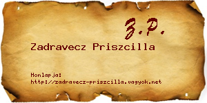 Zadravecz Priszcilla névjegykártya